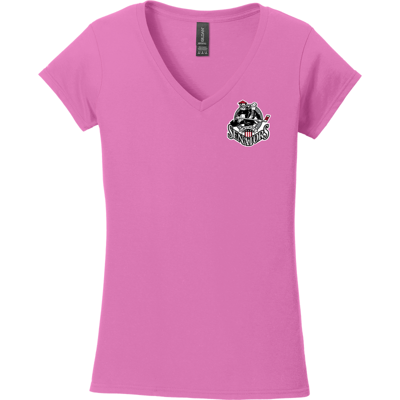 Grundy Senators Softstyle Ladies Fit V-Neck T-Shirt