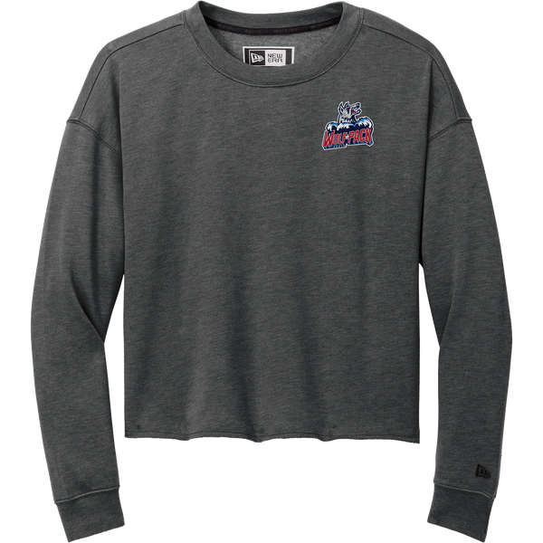 CT Wolfpack South New Era Ladies Tri-Blend Fleece Crop Crew