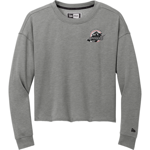 Allegheny Badgers New Era Ladies Tri-Blend Fleece Crop Crew