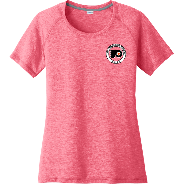 Philadelphia Flyers Elite Ladies PosiCharge Tri-Blend Wicking Scoop Neck Raglan Tee