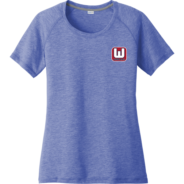 CT Whalers Tier 1 Ladies PosiCharge Tri-Blend Wicking Scoop Neck Raglan Tee