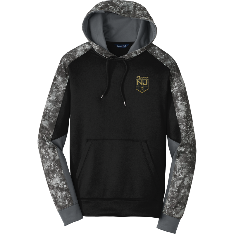 NJ Raiders Sport-Wick Mineral Freeze Fleece Colorblock Hooded Pullover