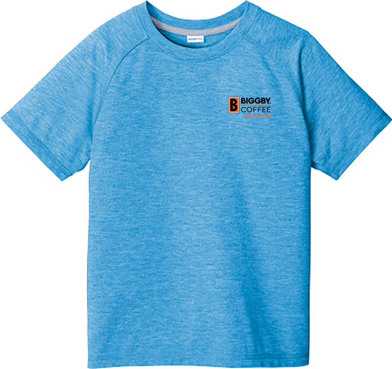 Biggby Coffee Hockey Club Youth PosiCharge  Tri-Blend Wicking Raglan Tee